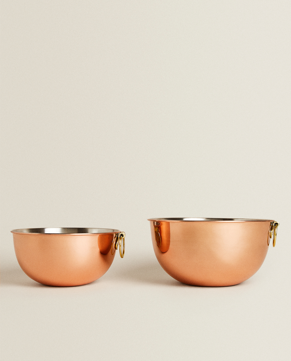 COPPER AND BRASS MIXING BOWL