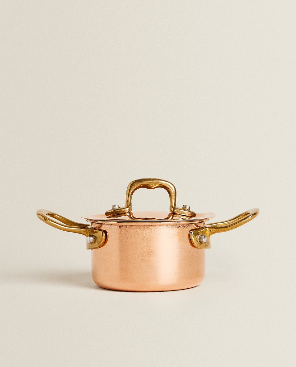 SMALL COPPER AND BRASS POT
