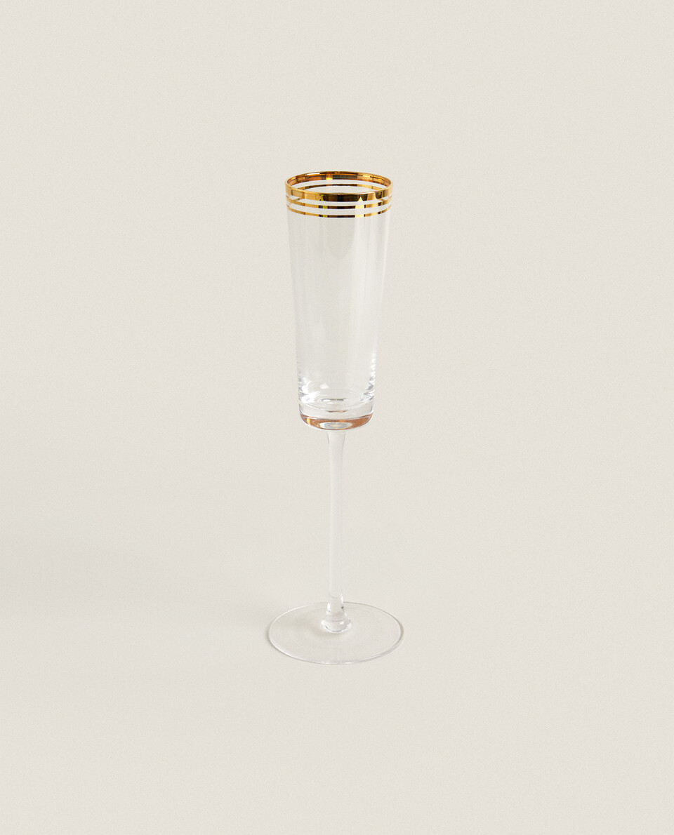 CAVA GLASS FLUTE WITH GOLD DETAIL