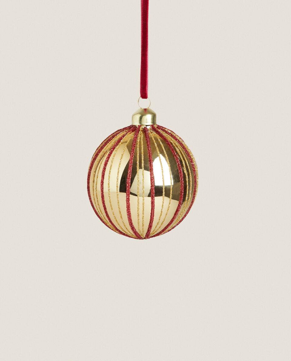 CHRISTMAS BAUBLE WITH GLITTER SPOKES