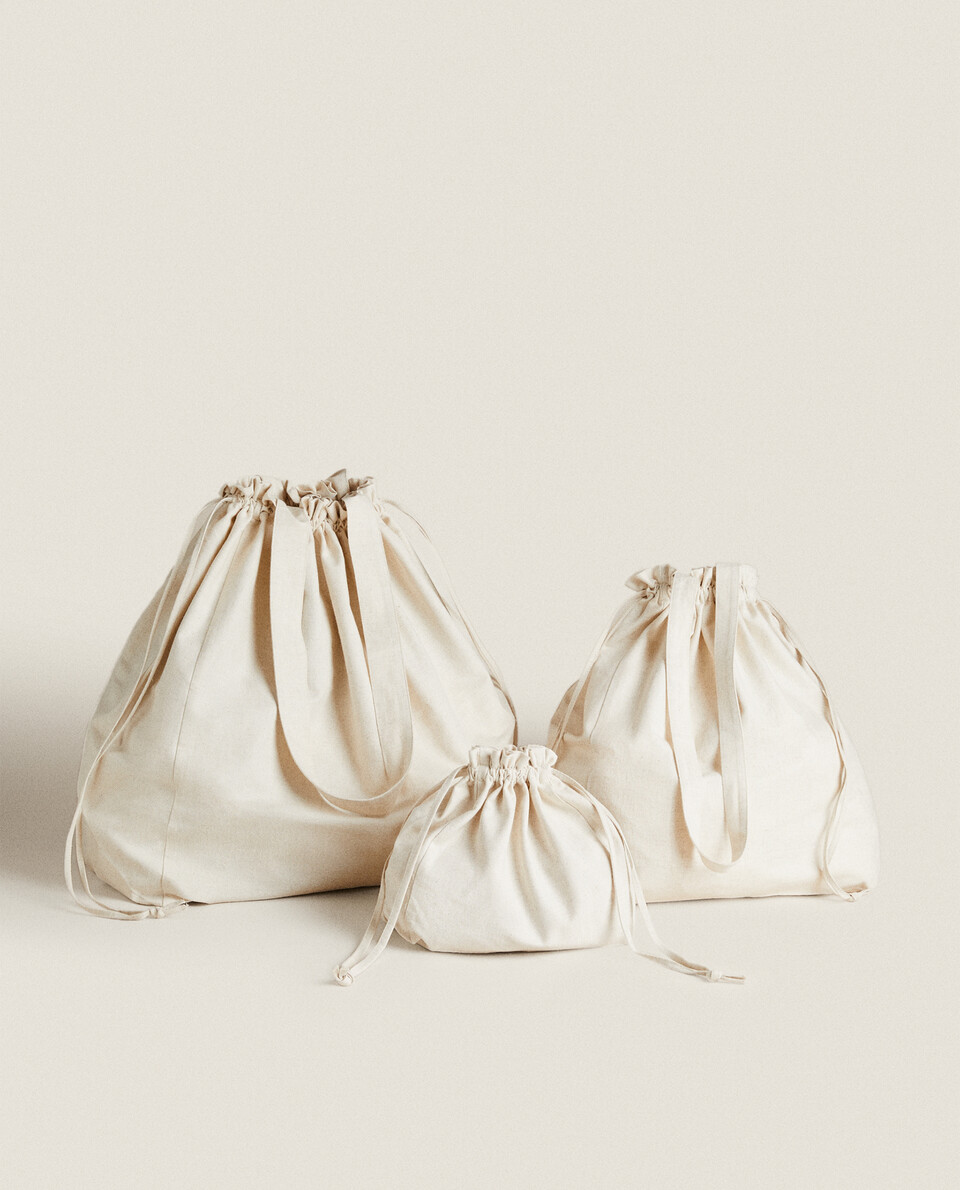 COTTON AND LINEN LAUNDRY BAG