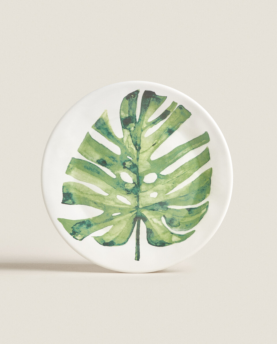 DINNER PLATE WITH LEAF PRINT