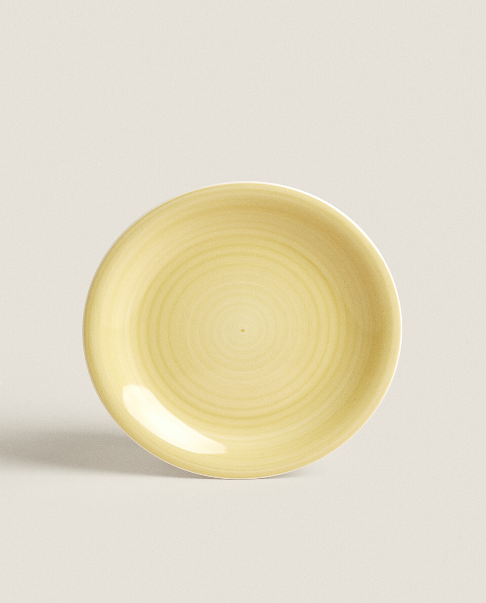 螺旋纹理陶瓷甜点盘