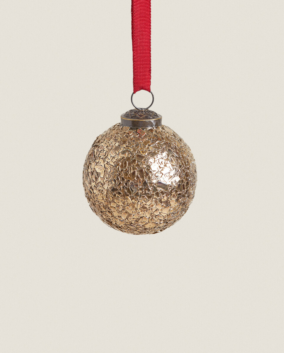 青铜色镜面圣诞节挂饰（8厘米）