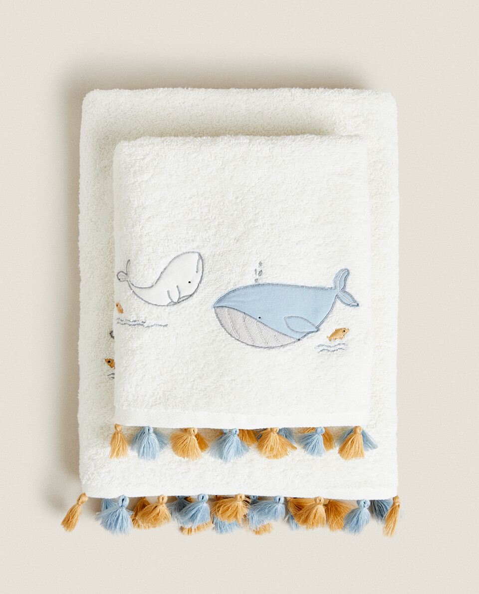 鲸鱼图案毛巾