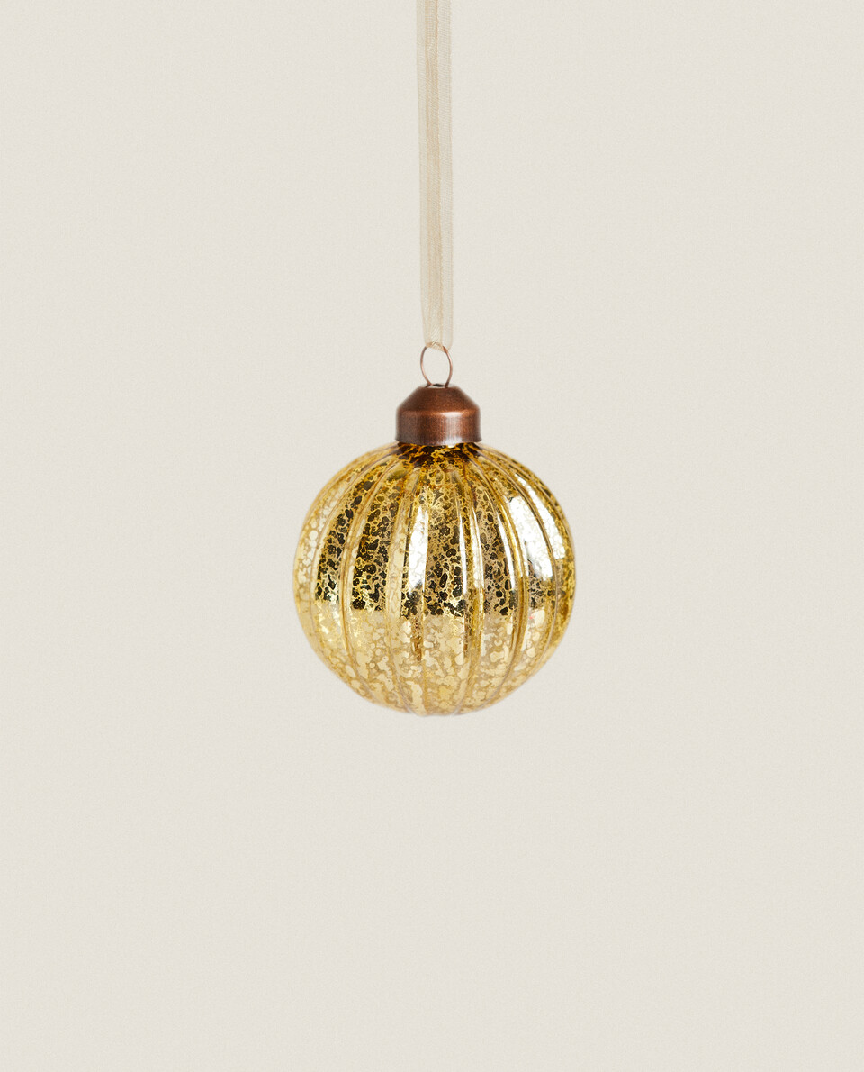 GOLD MERCURISED CHRISTMAS BAUBLE
