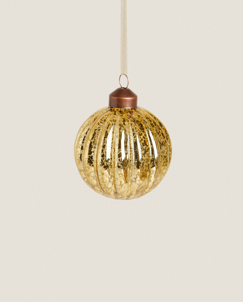 GOLD MERCURISED CHRISTMAS BAUBLE