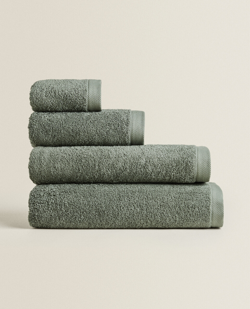 绿色概念棉花毛巾