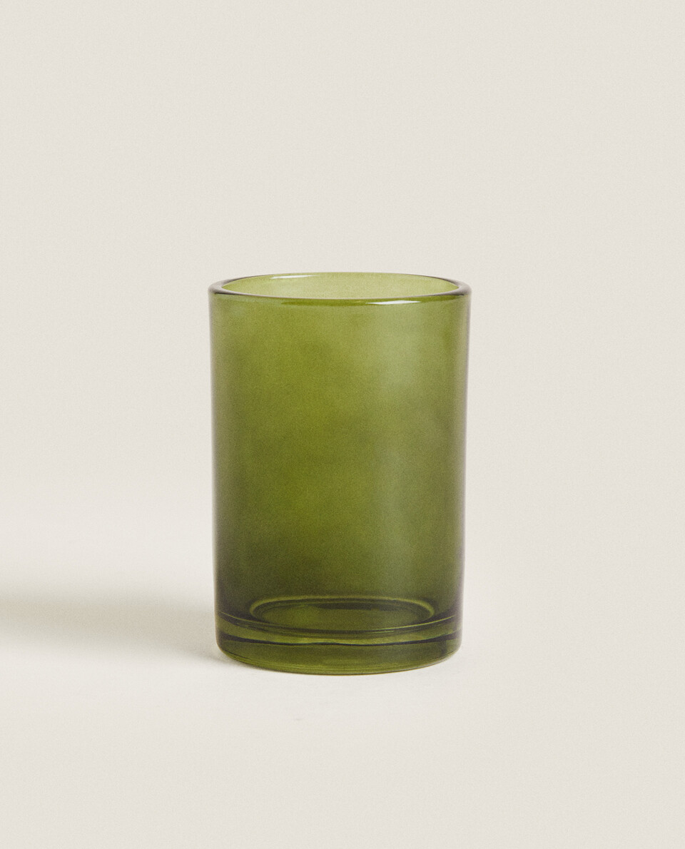 GREEN GLASS TUMBLER