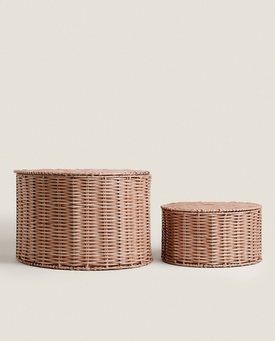 WOVEN BASKET WITH LID