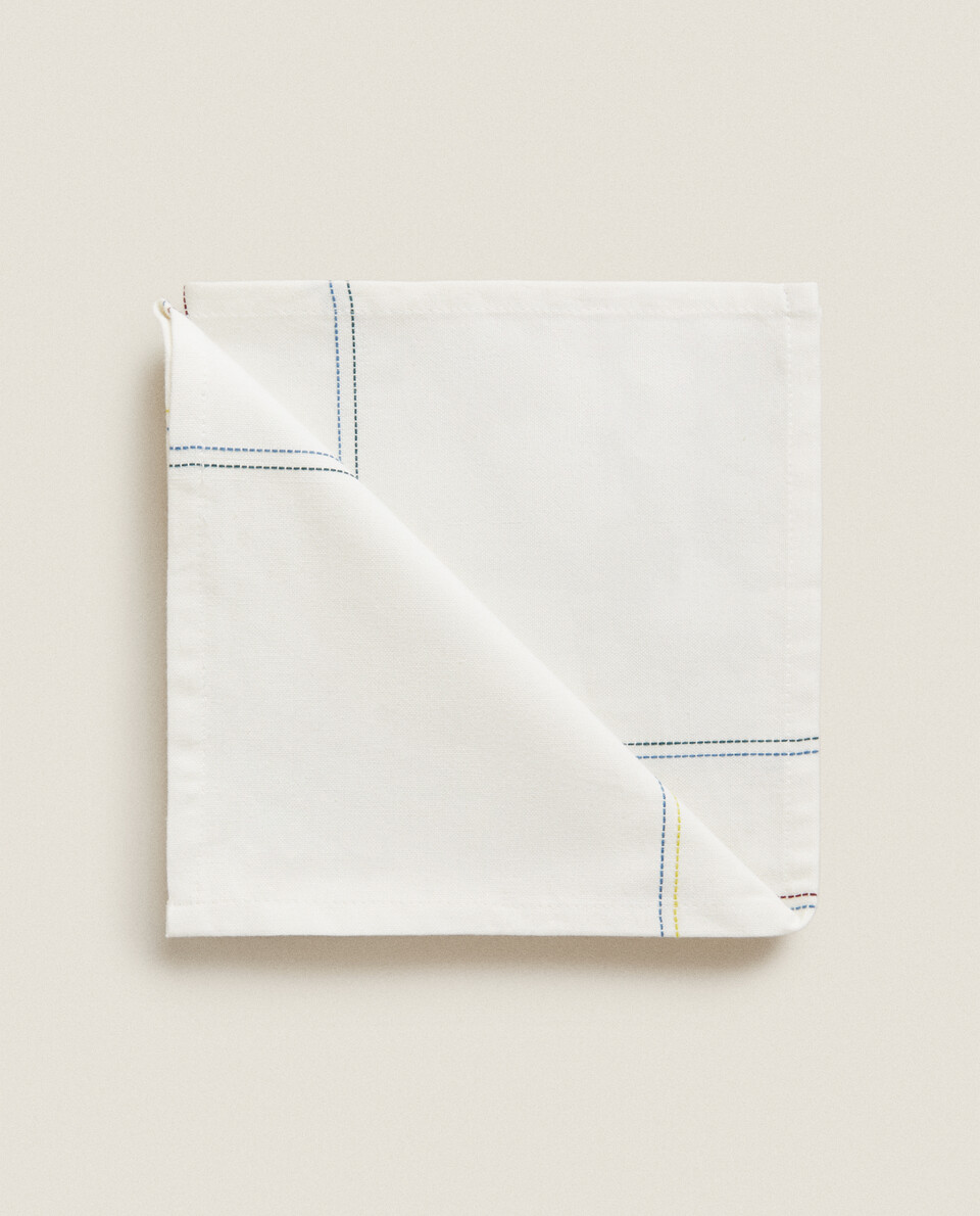棉质线条餐巾（2件装）