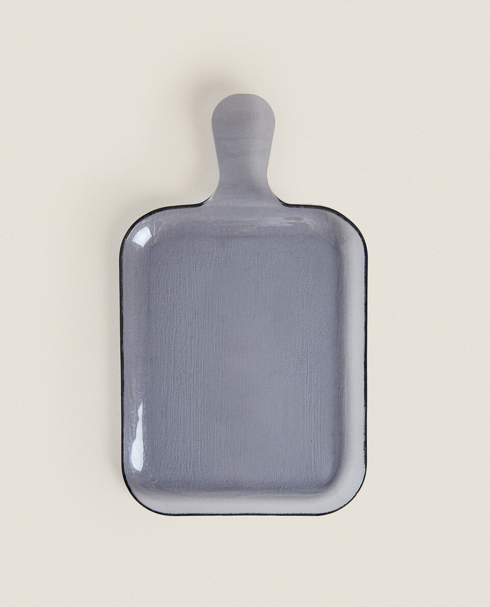 GLASS TRAY WITH HANDLE