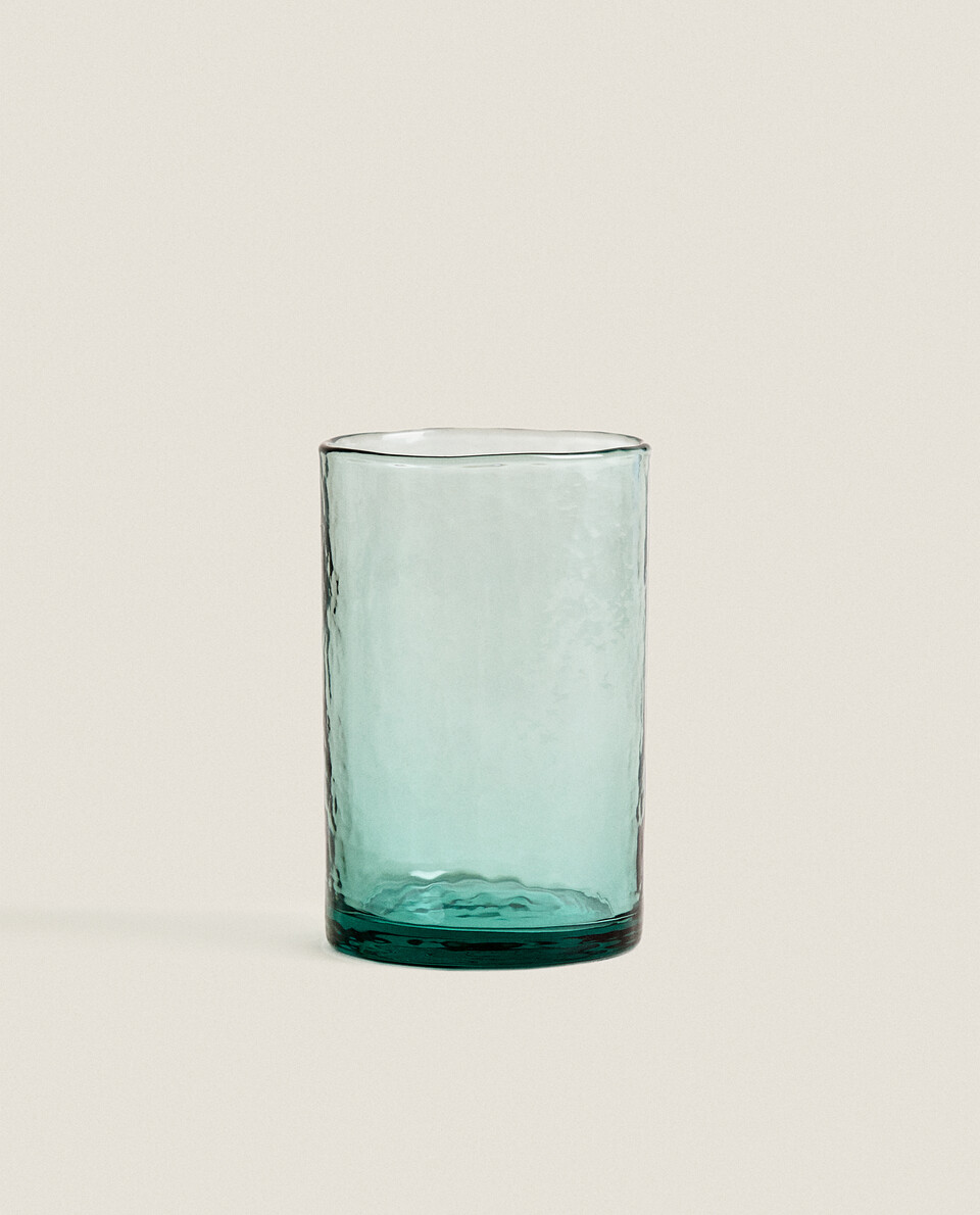 HAMMERED DESIGN GLASS SOFT DRINK TUMBLER