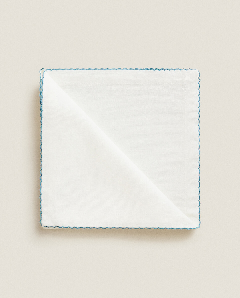 NAPKINS WITH SCALLOPED EDGE (PACK OF 2)
