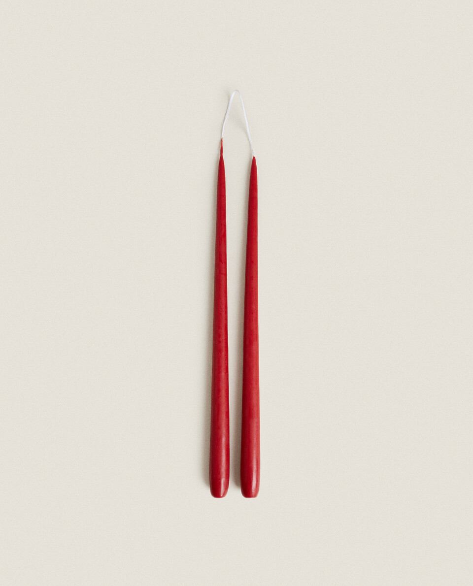 LONG RED CANDLES (PACK OF 2)