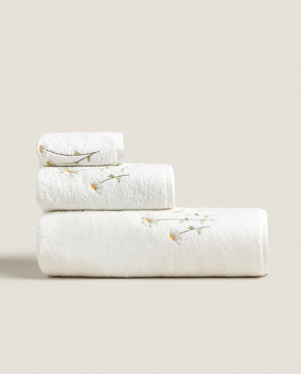 雏菊刺绣毛巾