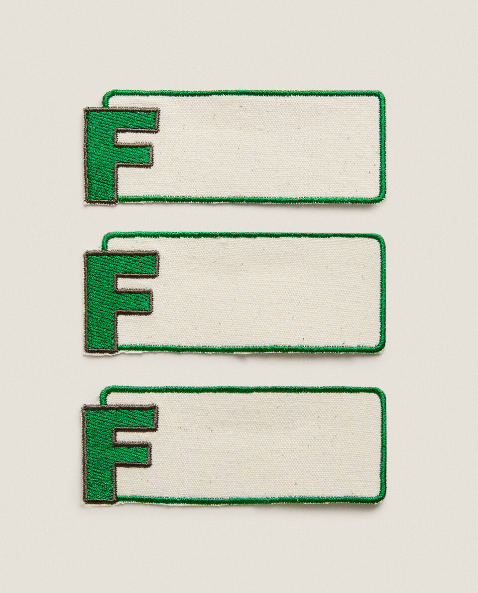 LETTER F CLOTHING PATCHES (PACK OF 3)