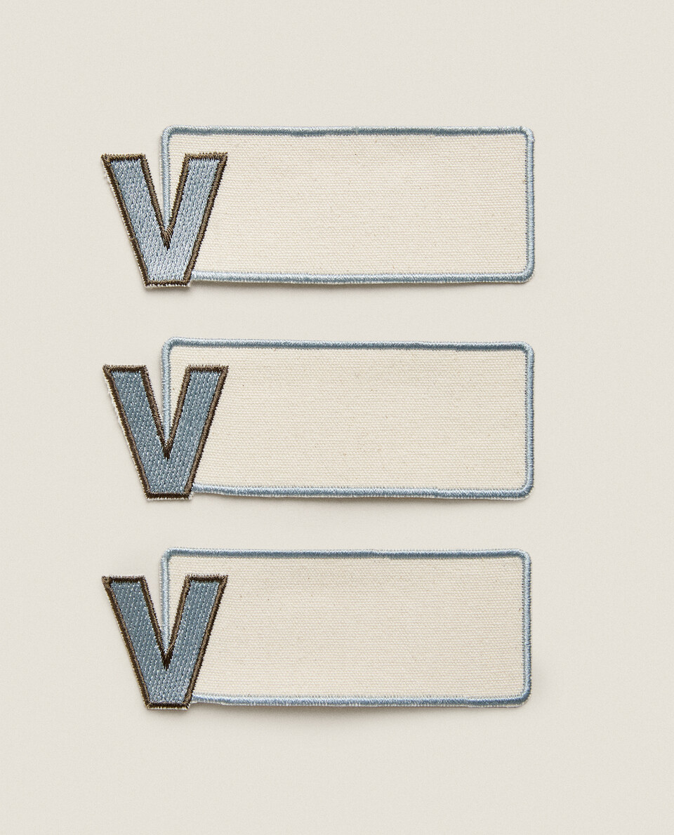 LETTER V CLOTHING PATCHES (PACK OF 3)