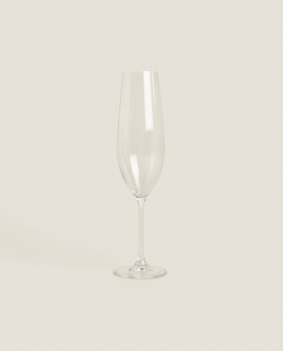 波纹玻璃笛型杯