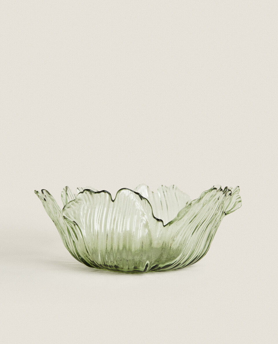 大号花卉造型玻璃碗