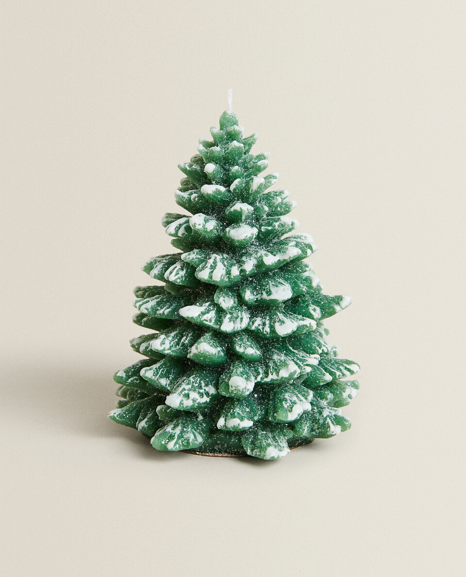 LARGE GREEN FIR TREE CANDLE