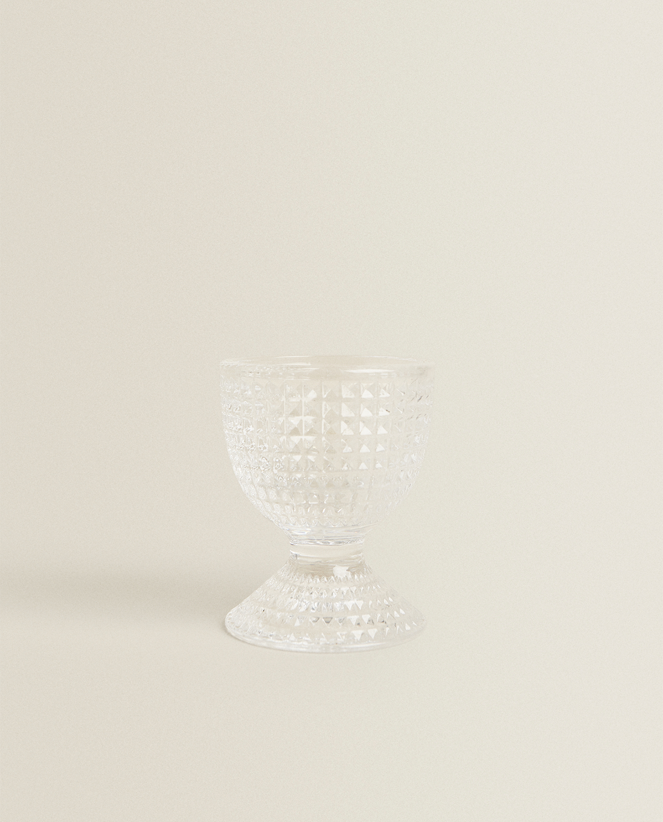 RIPPLED GLASS EGG CUP