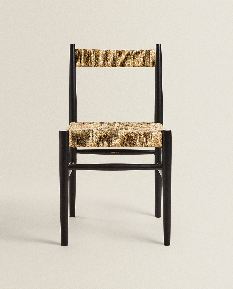 芒果木编织椅子