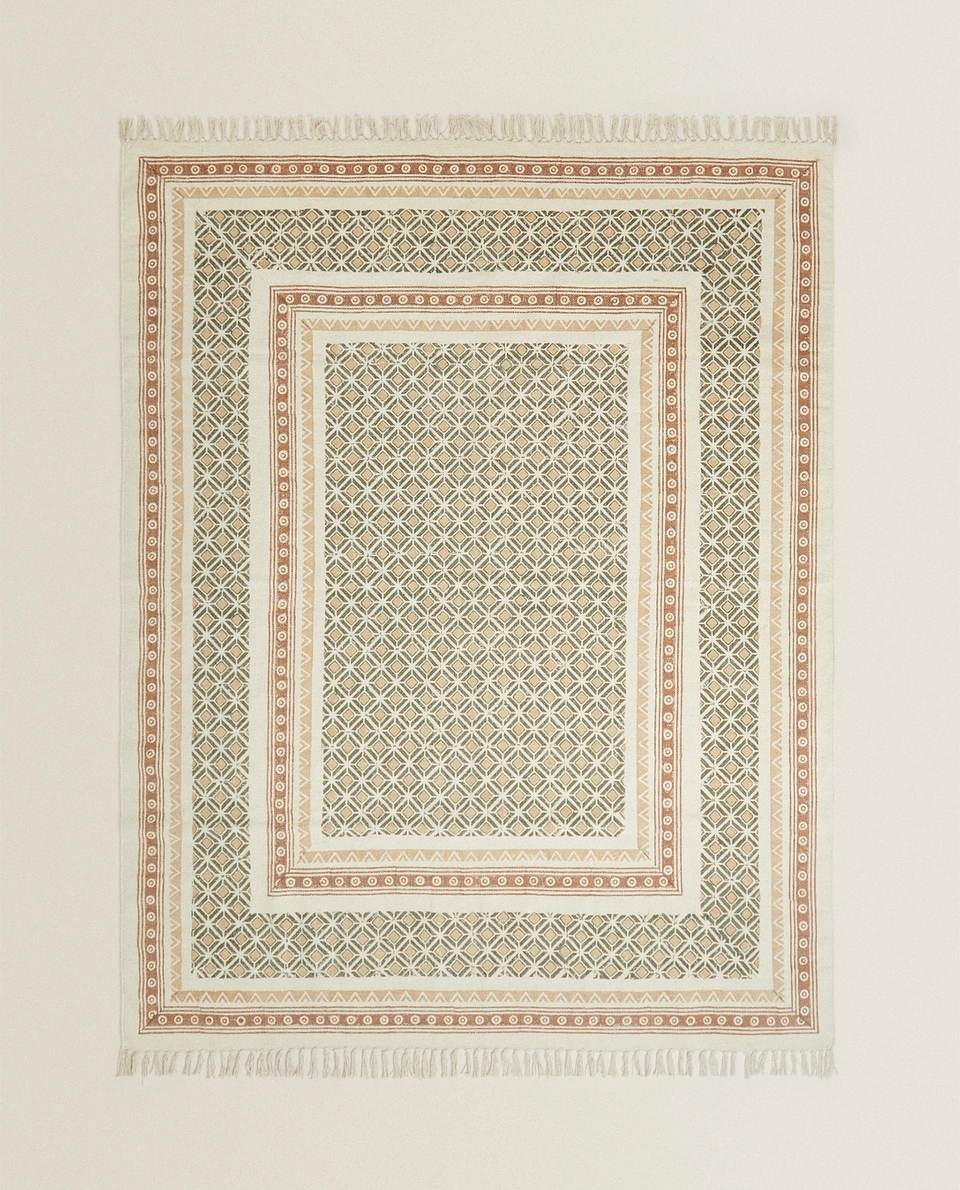 色块印花地毯