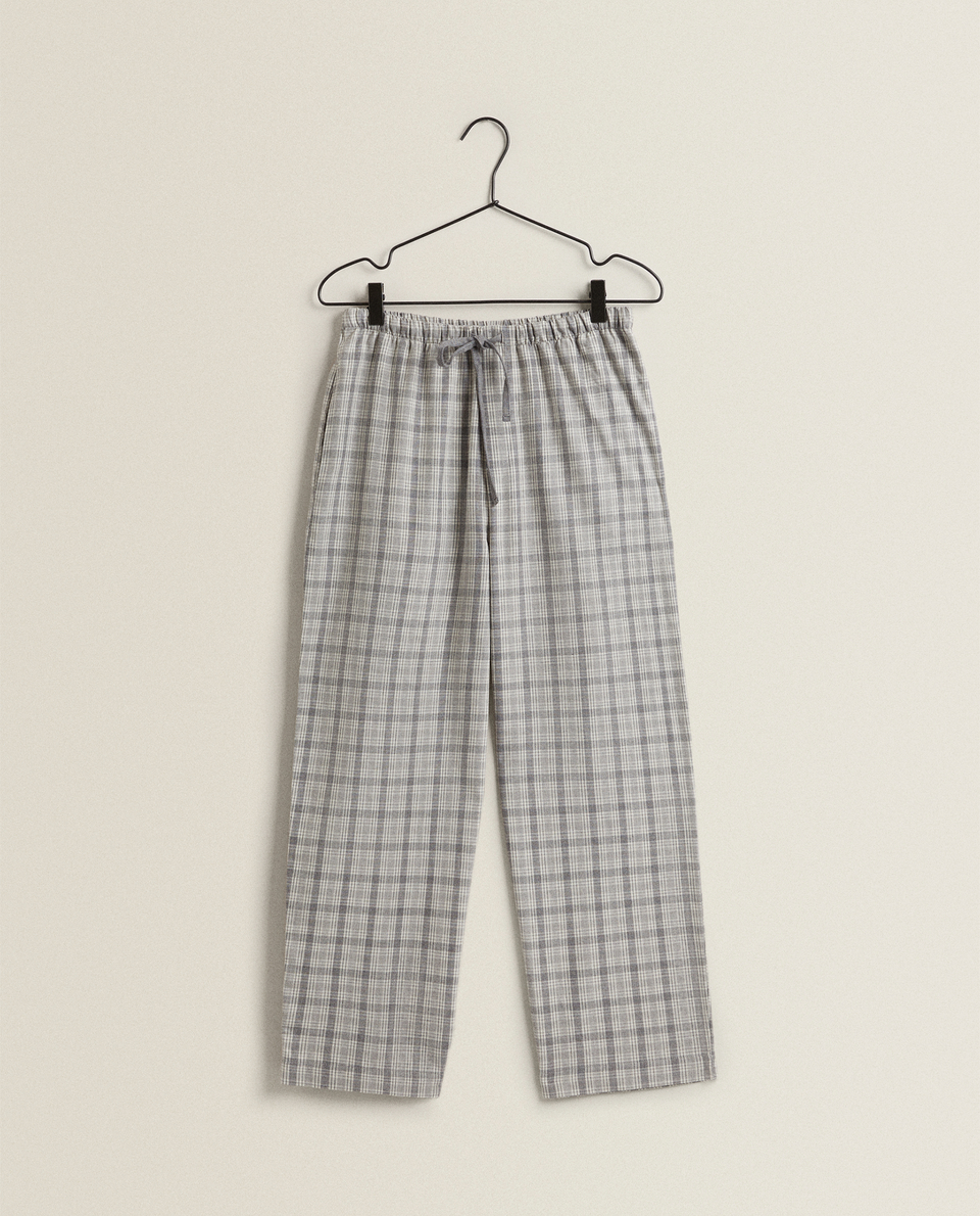GREY CHECK TROUSERS
