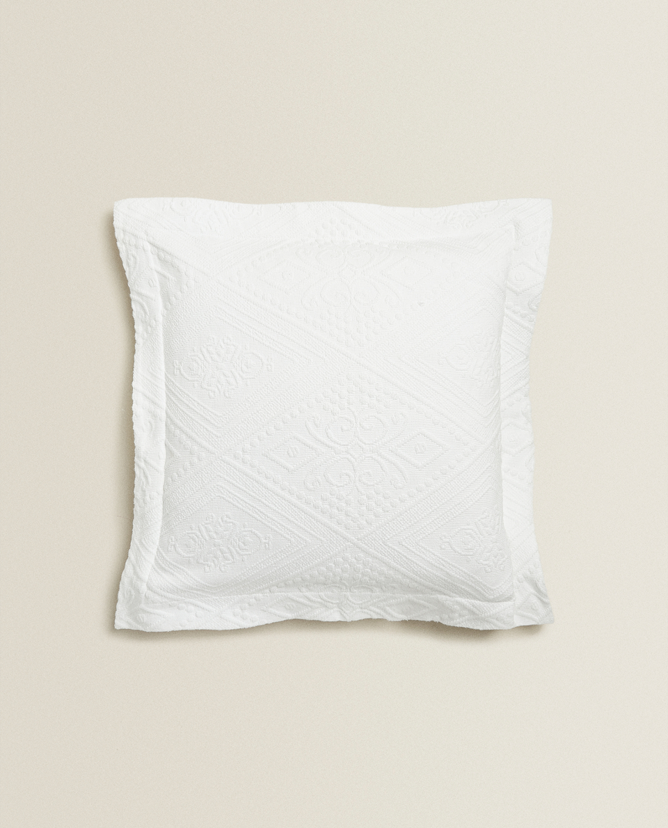 COTTON CUSHION COVER WITH GEOMETRIC DESIGN