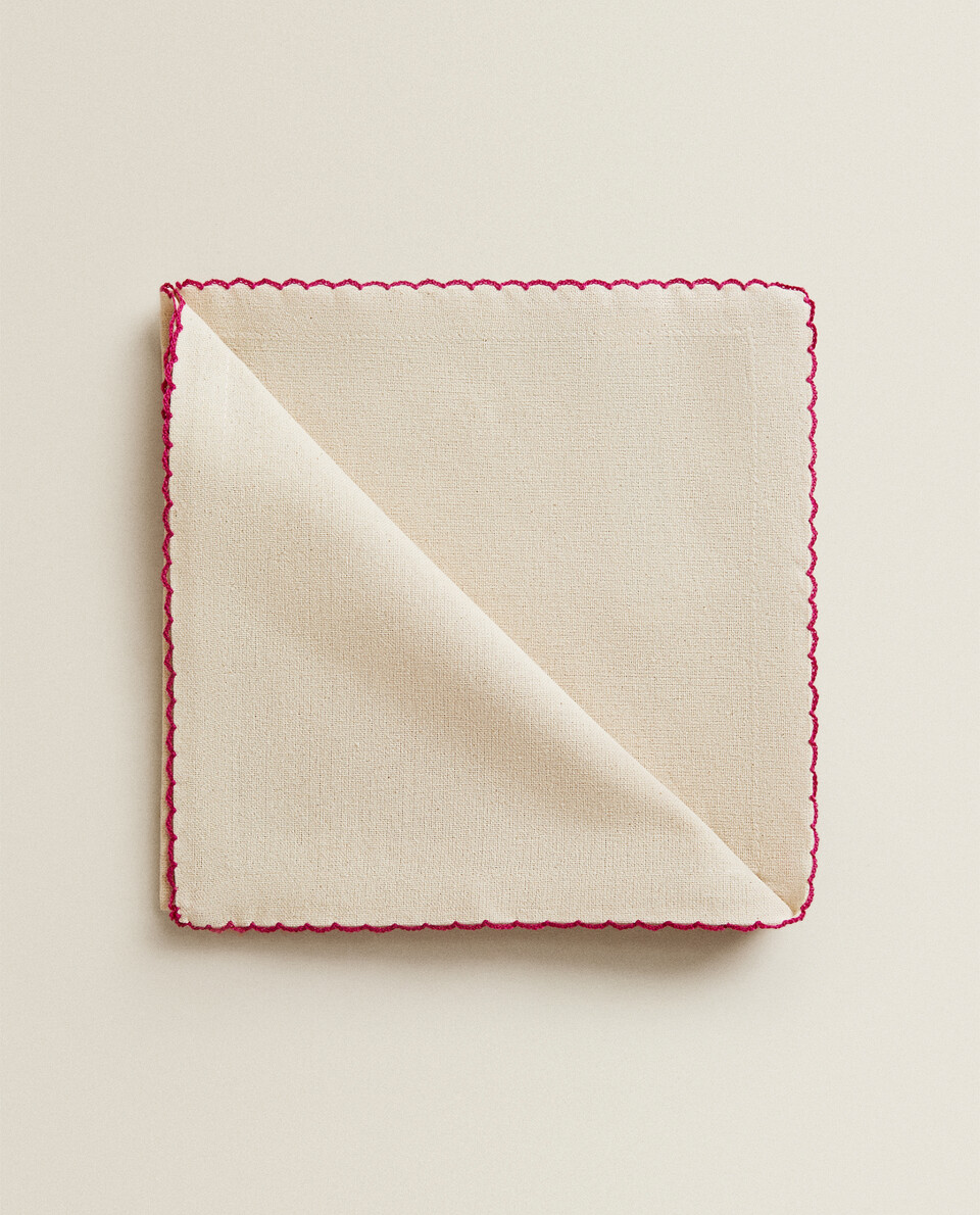 NAPKINS WITH SCALLOPED EDGE (PACK OF 2)