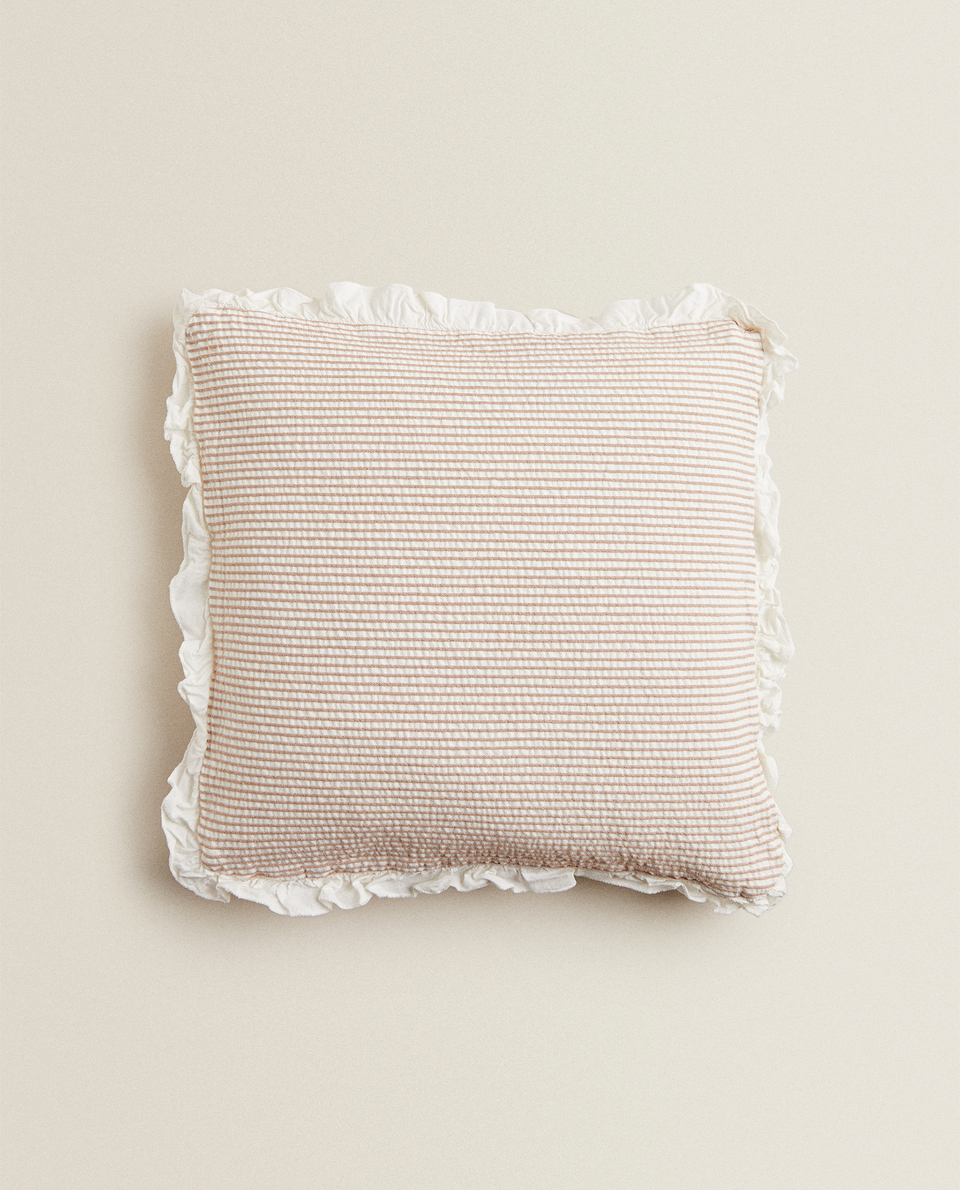 JACQUARD CUSHION COVER WITH STRIPES