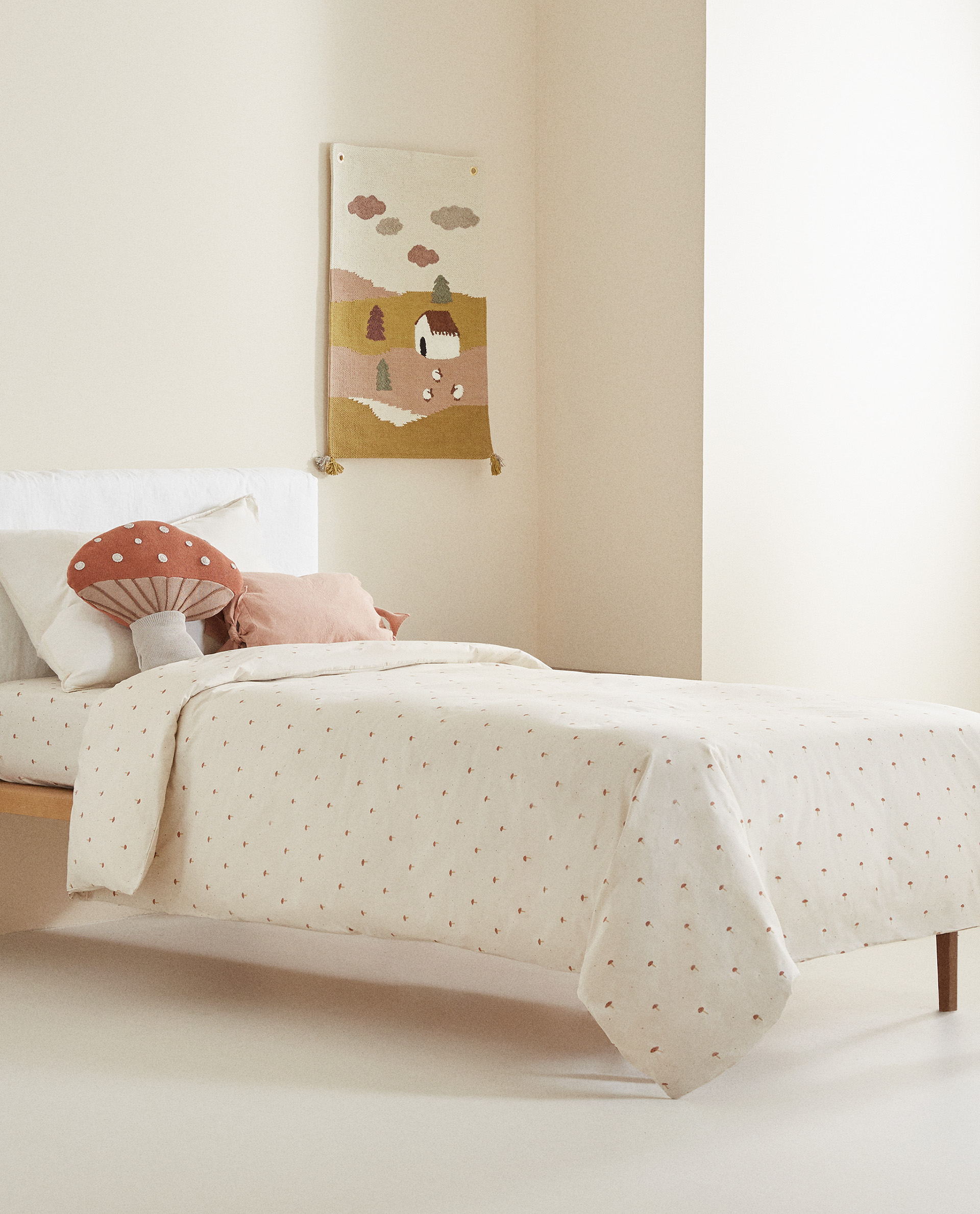 野生蘑菇印花床笠 被套 卧室用品 儿童 Zara Home