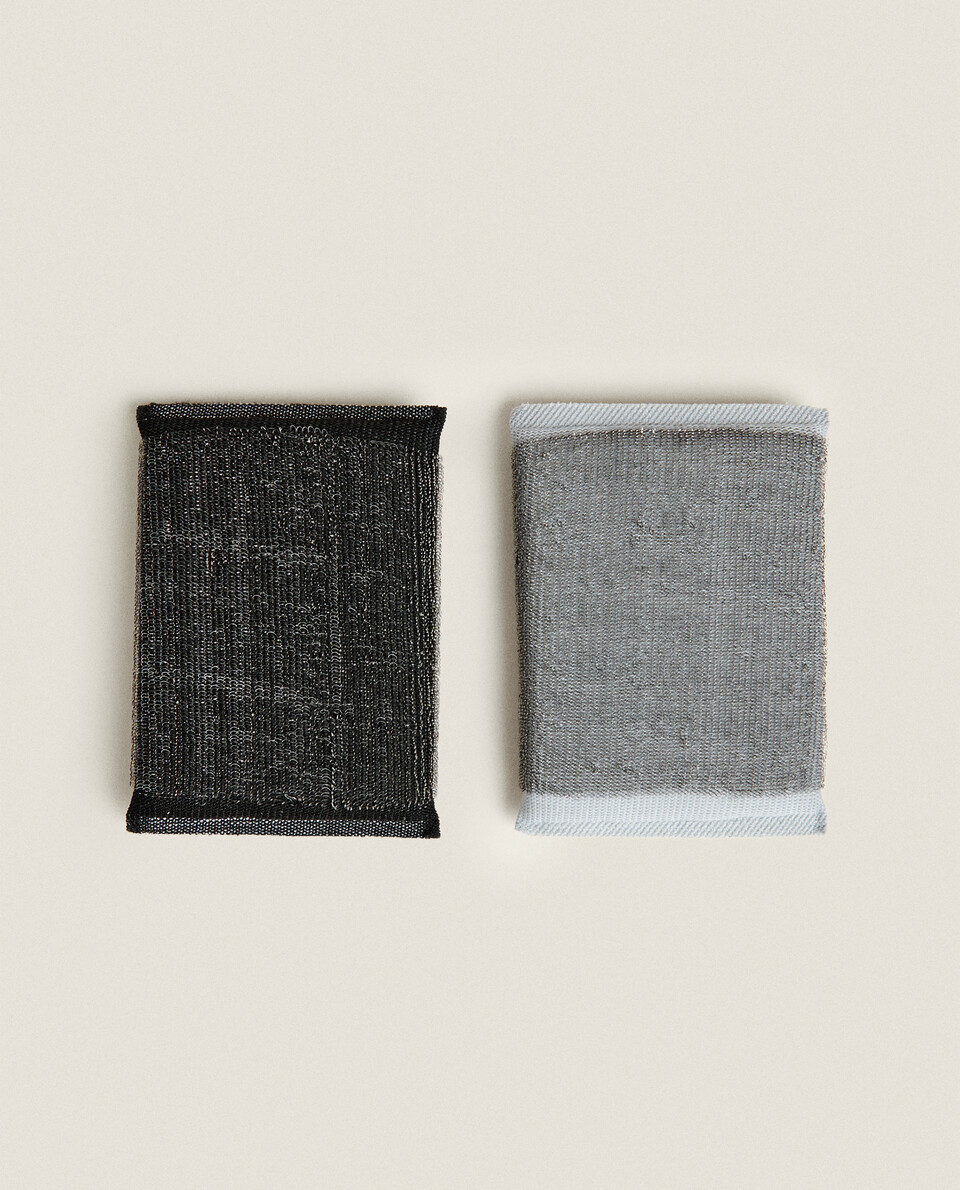 灰色和黑色清洁海绵（2件套）