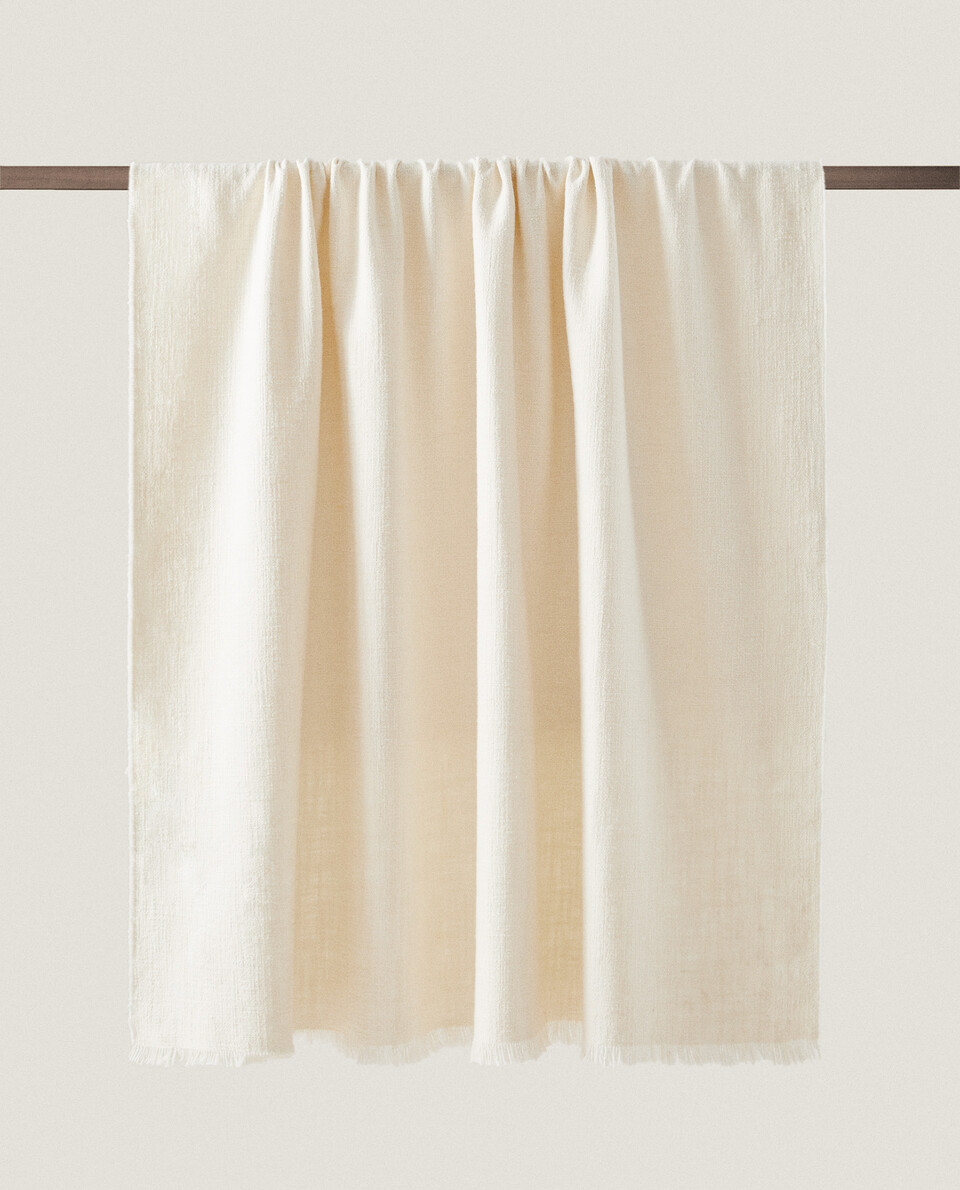 COTTON BLANKET WITH FRINGING
