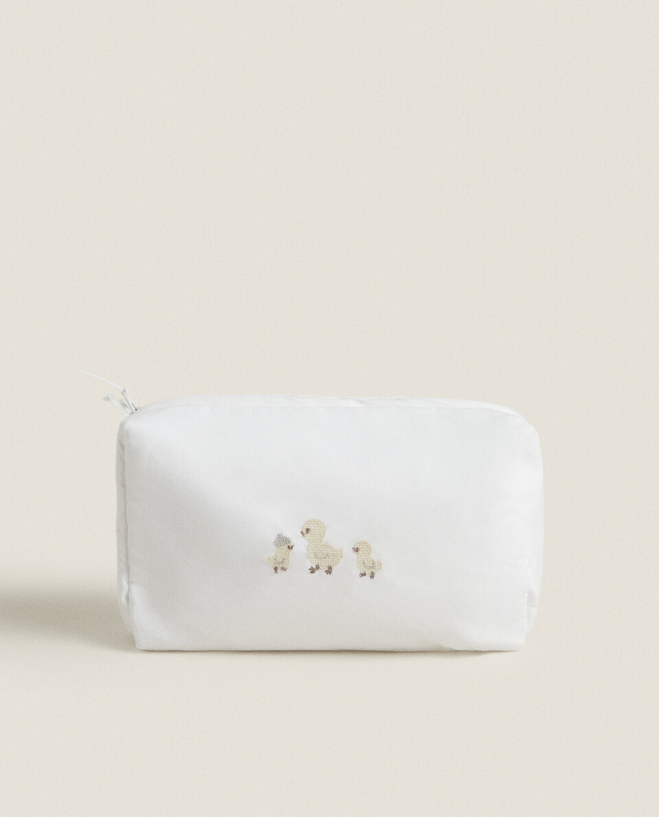EMBROIDERED DUCK TOILETRY BAG