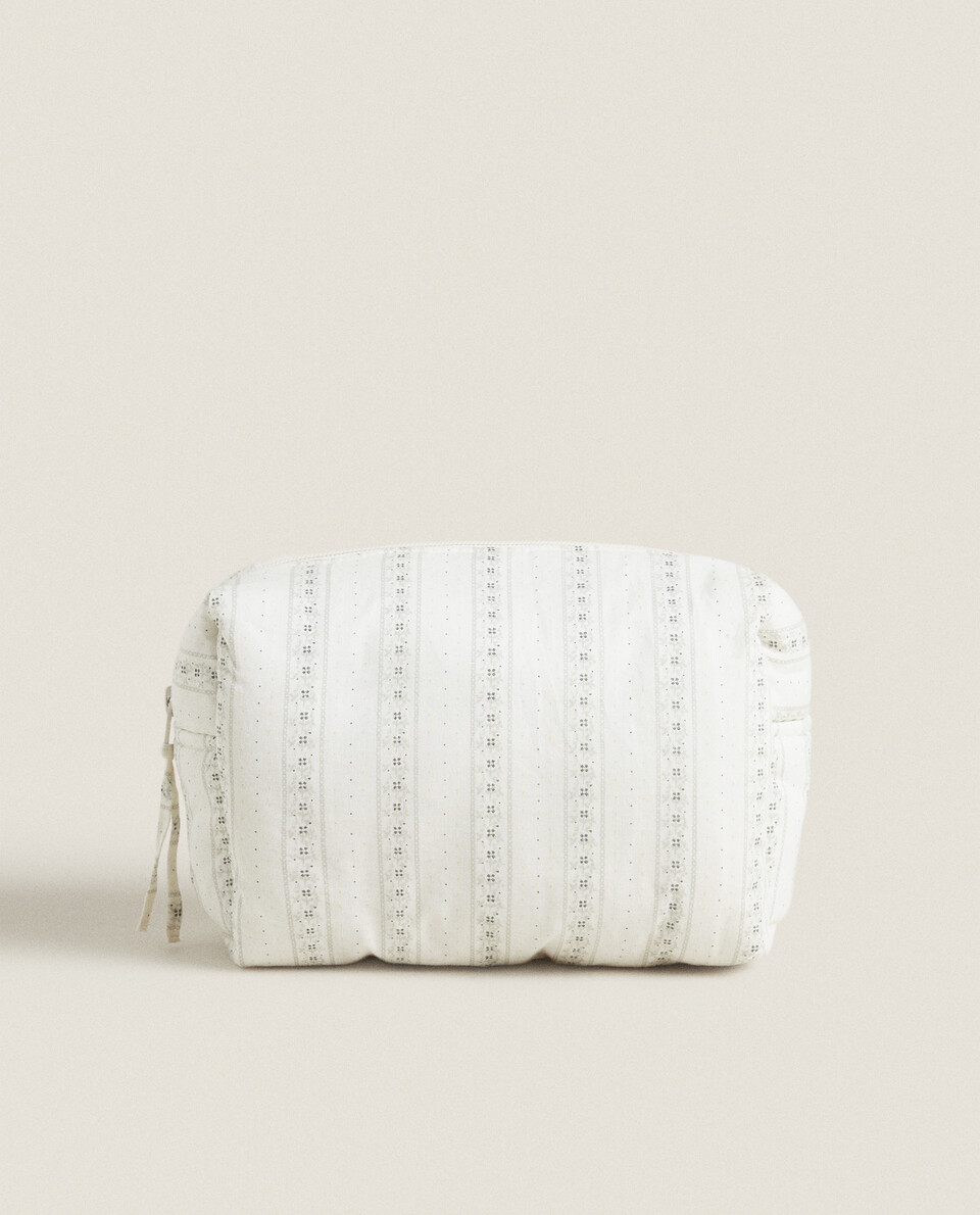 COTTON TOILETRY BAG WITH BORDER
