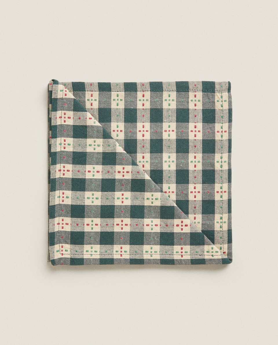 PACK OF CHECK CHRISTMAS NAPKINS (PACK OF 2)