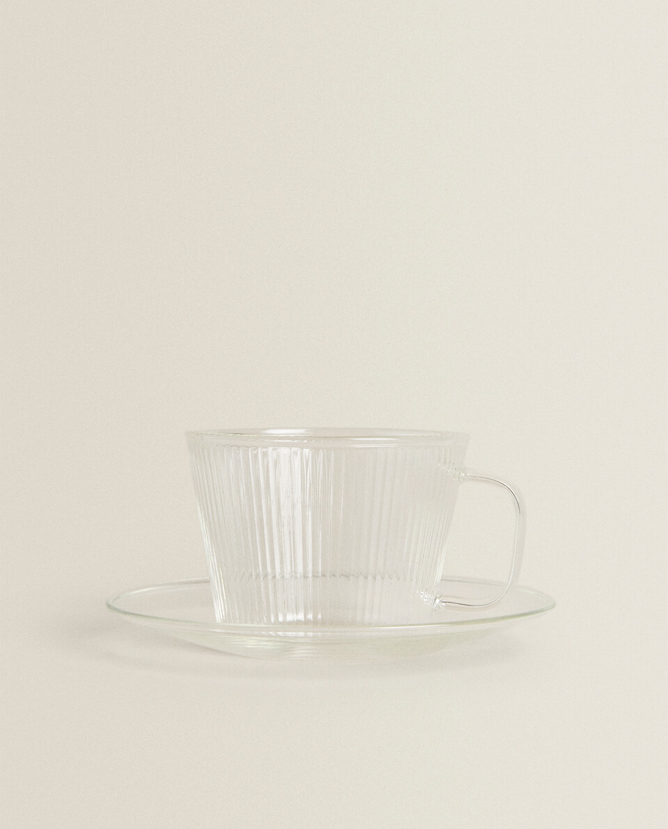 硼硅玻璃茶杯和杯碟