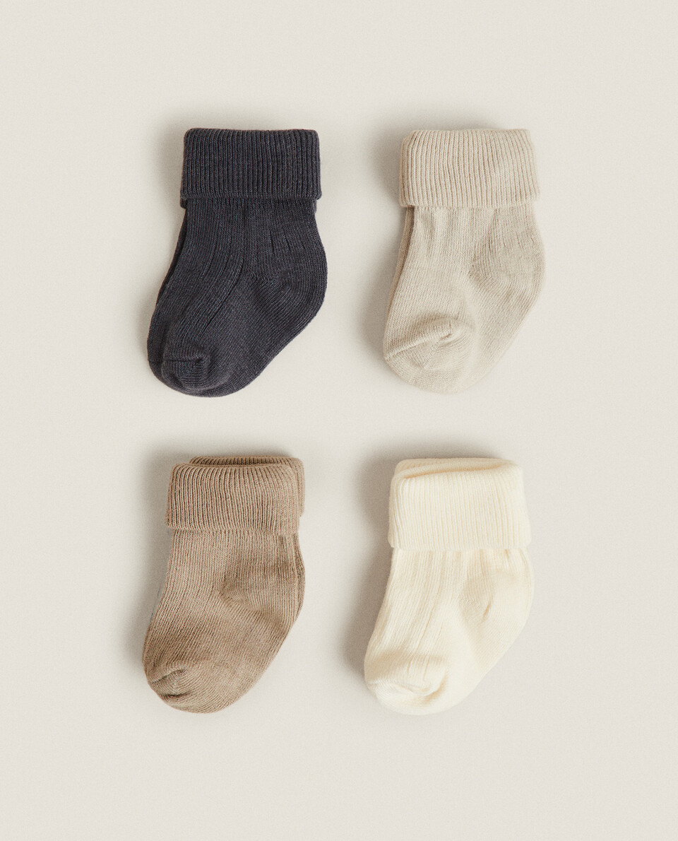 多色婴儿袜（4双装）