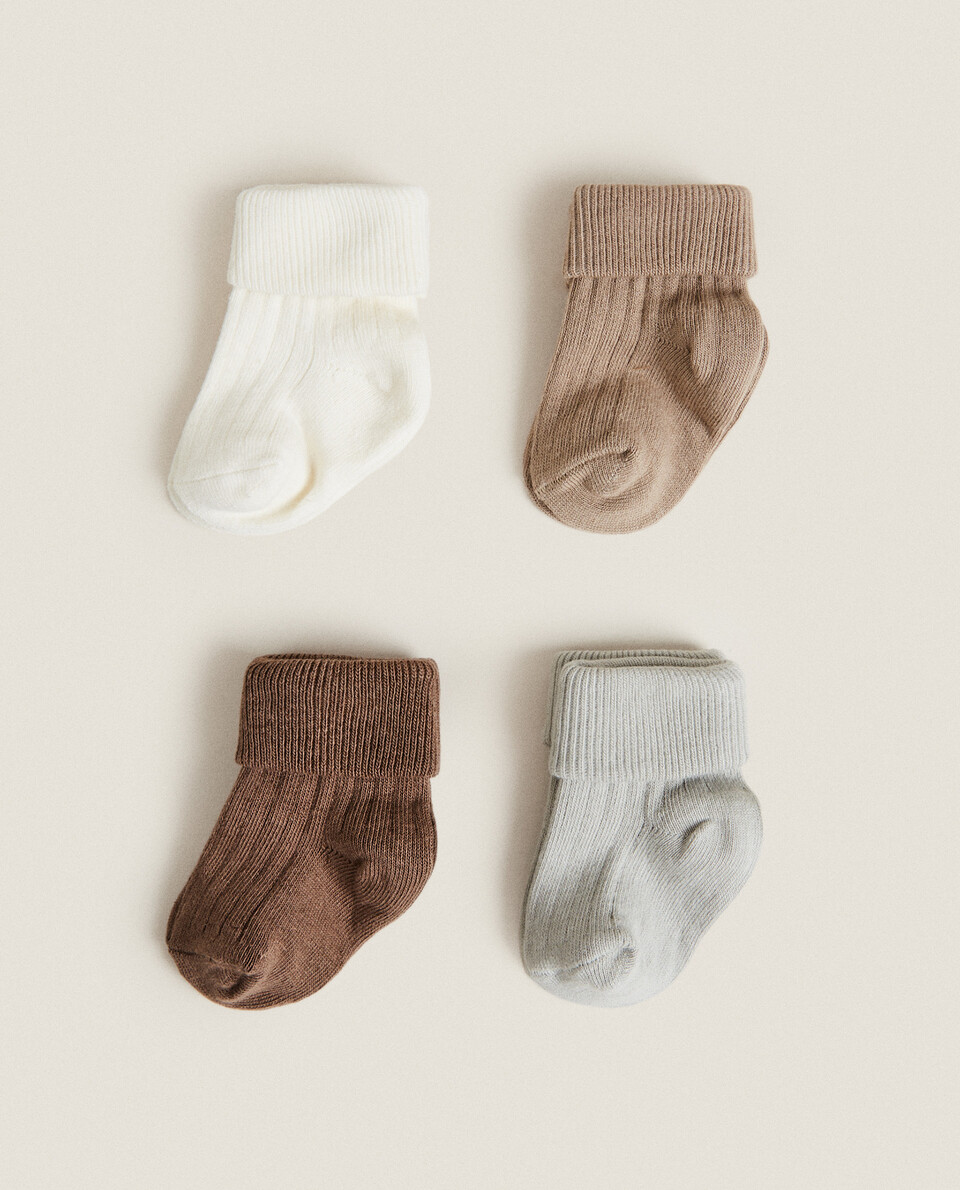 多色婴儿袜（4双装）