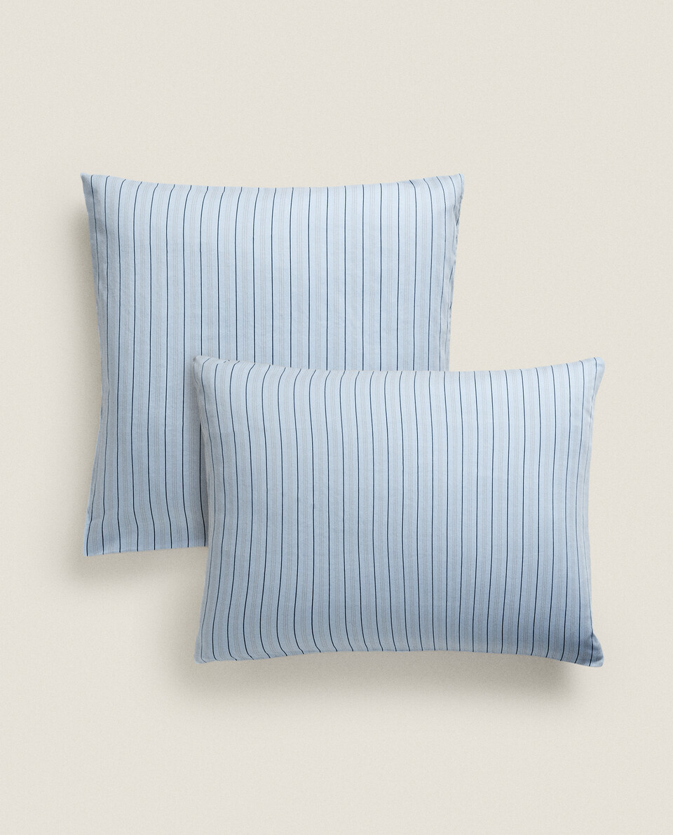 (300 THREAD COUNT) STRIPED WASHED SATEEN PILLOWCASE