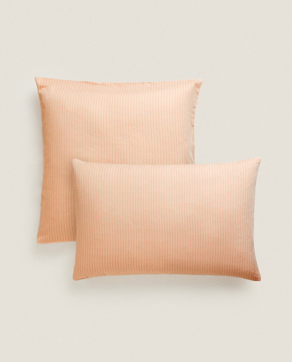 (300 THREAD COUNT) STRIPED WASHED SATEEN PILLOWCASE