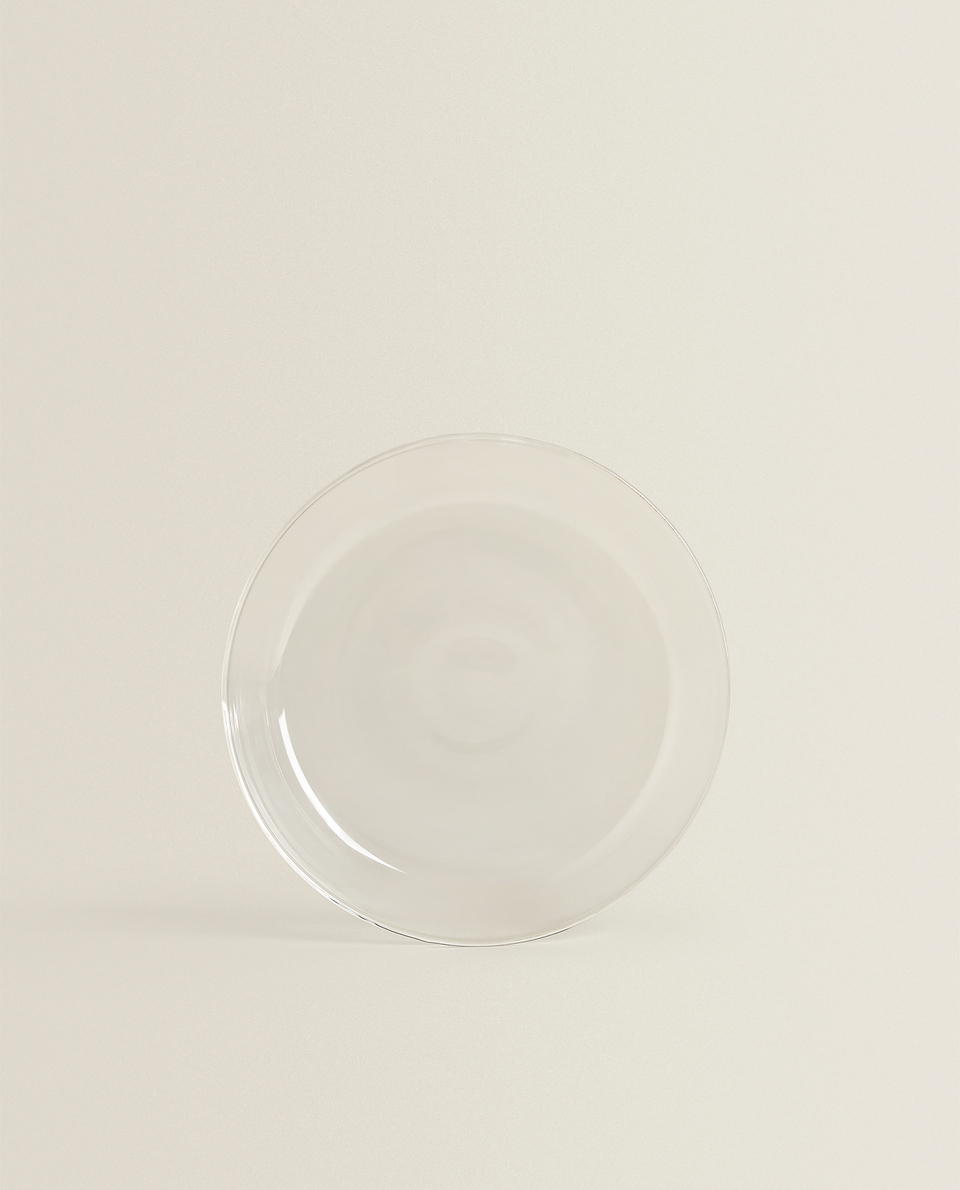 BOROSILICATE GLASS SIDE PLATE WITH RIM