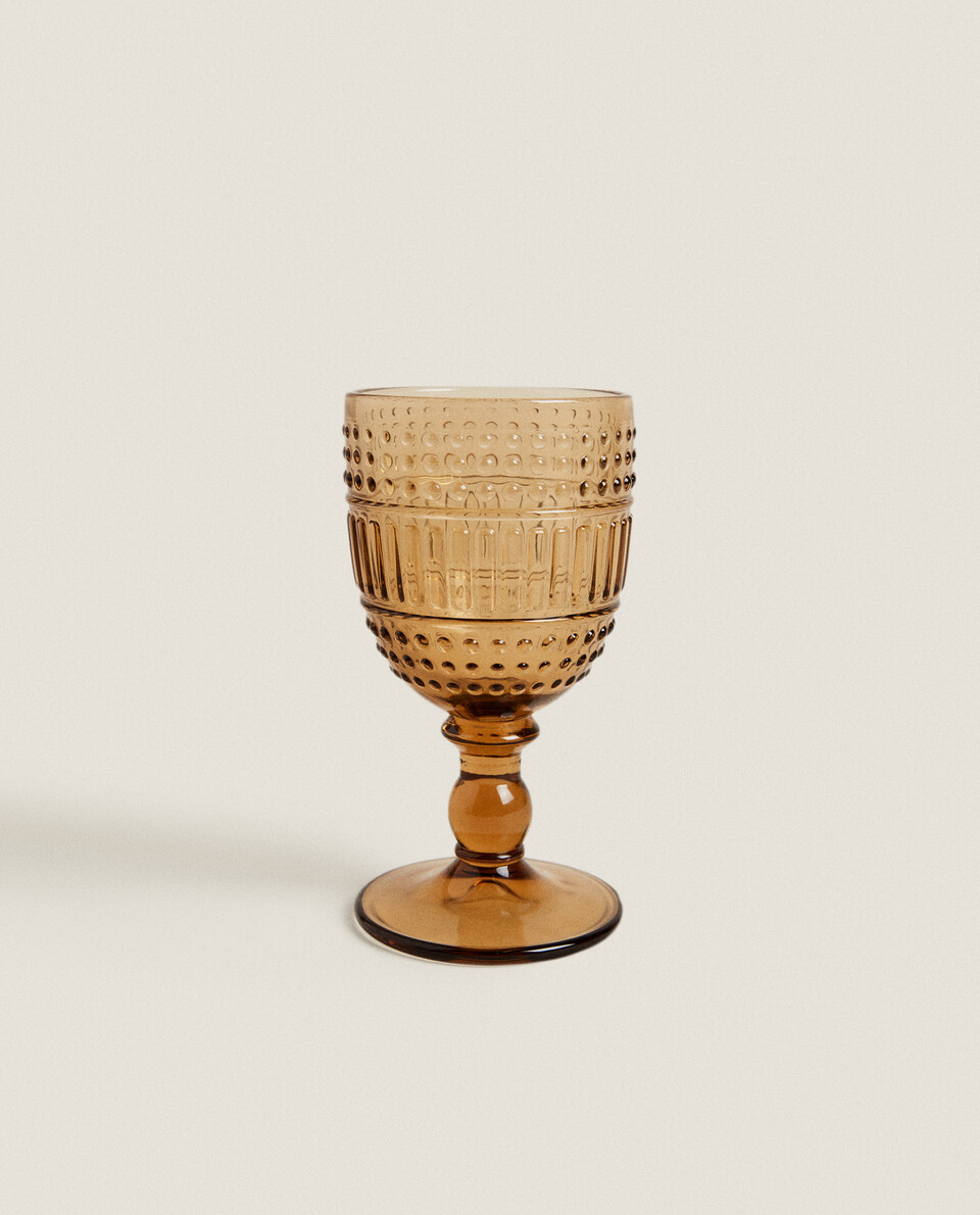 浮雕玻璃葡萄酒杯