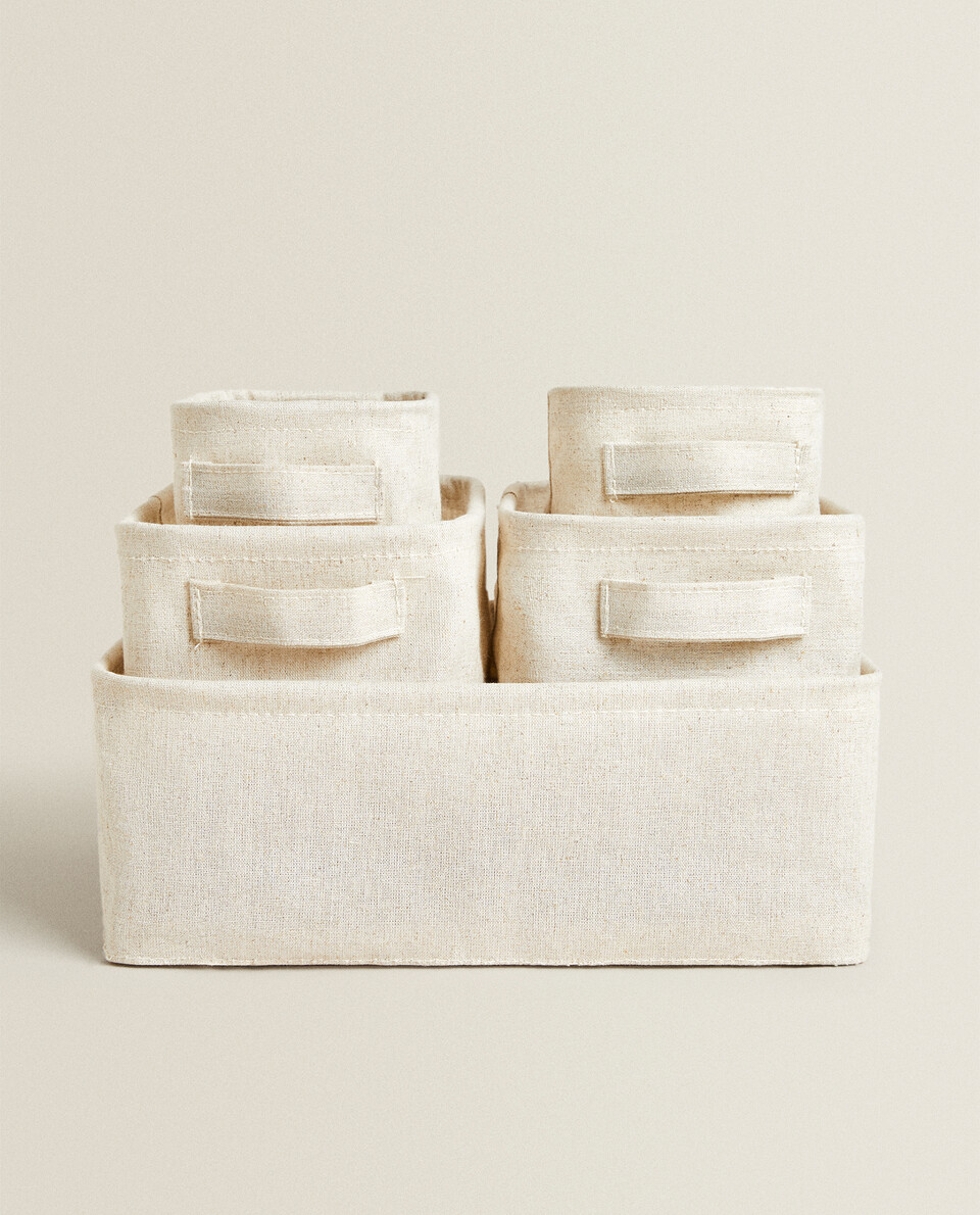 COTTON AND LINEN ORGANISER BOX