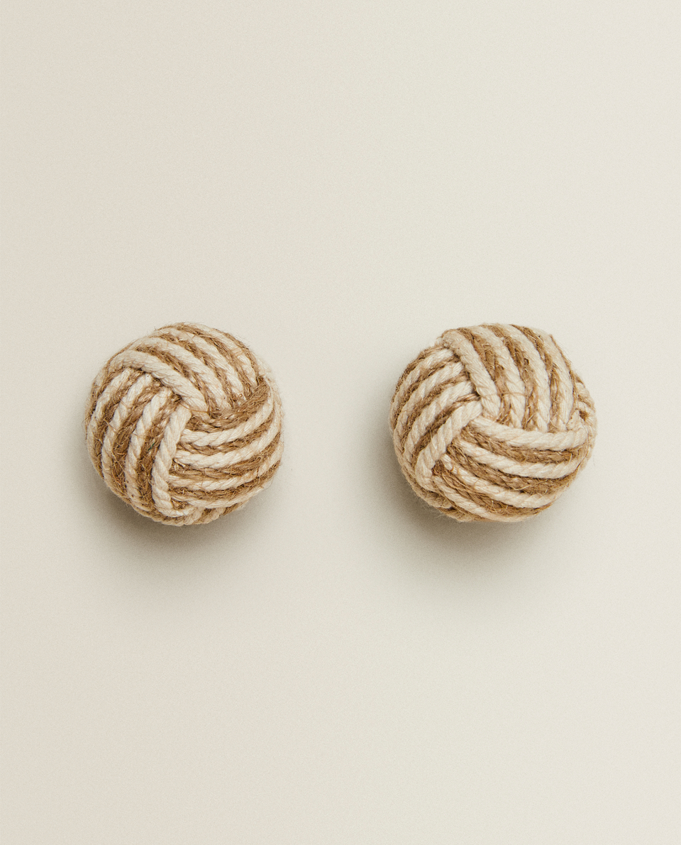 CONTRAST KNOTTED CORD DOOR KNOB (PACK OF 2)