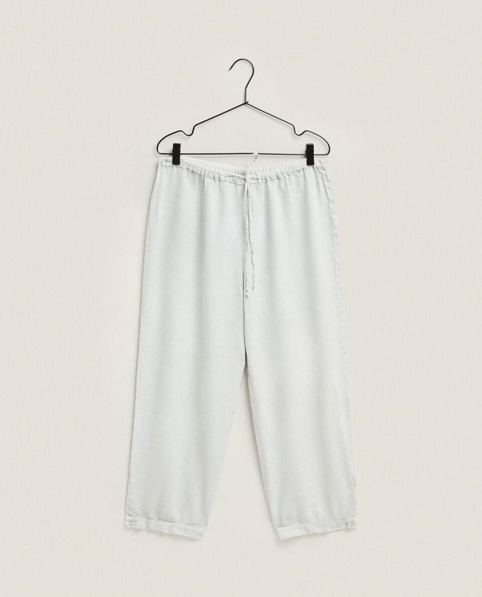 CROPPED LINEN TROUSERS