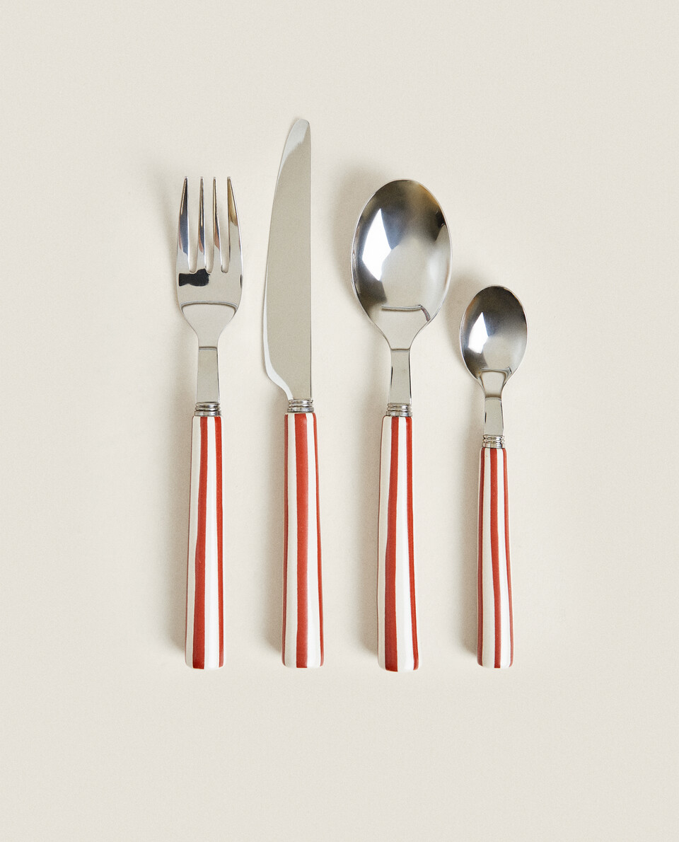 STRIPED CUTLERY SET (4 PIECES)