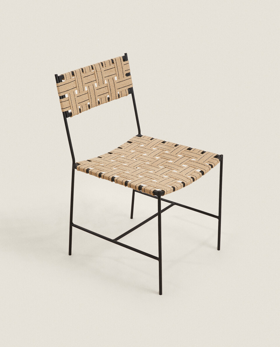 编织黄麻金属椅子